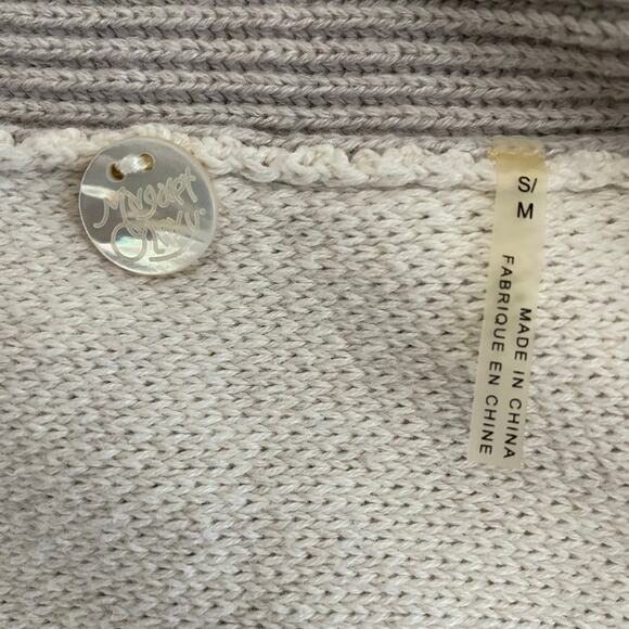 Margaret O'leary Cardigan Sweater Womens Size S/M Gray Striped Fringe - Picture 4 of 12